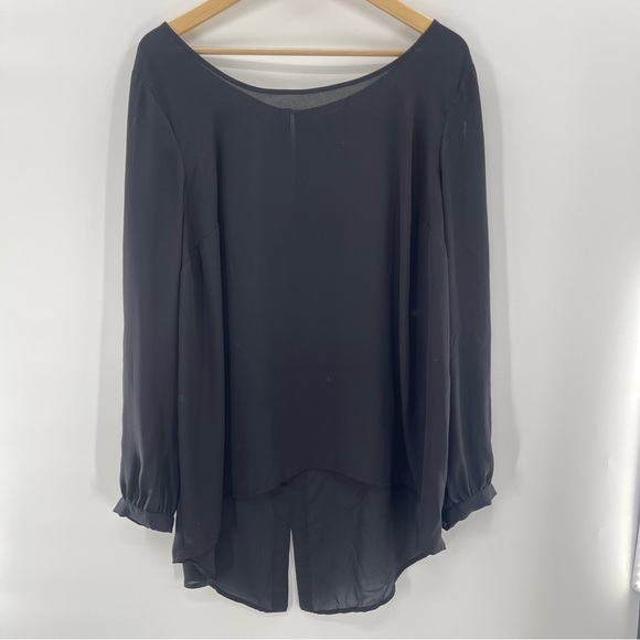 torrid Tops - Torrid Black Semi-Sheer High Low Blouse Beaded Detail Down Back Size 1X